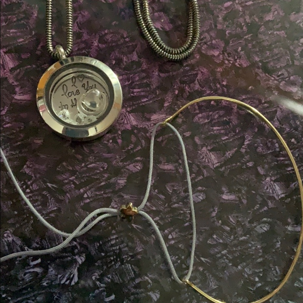 Charm necklace locket and bracelet
